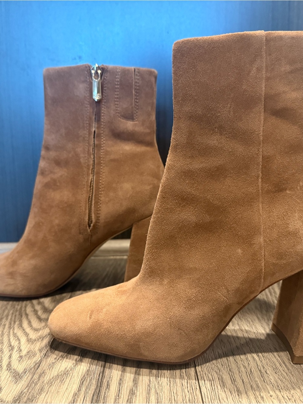 Sam Edelman Women's Suede Ankle Booties in Cognac Brown